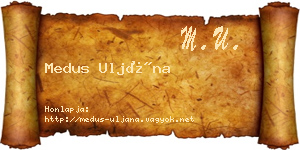 Medus Uljána névjegykártya